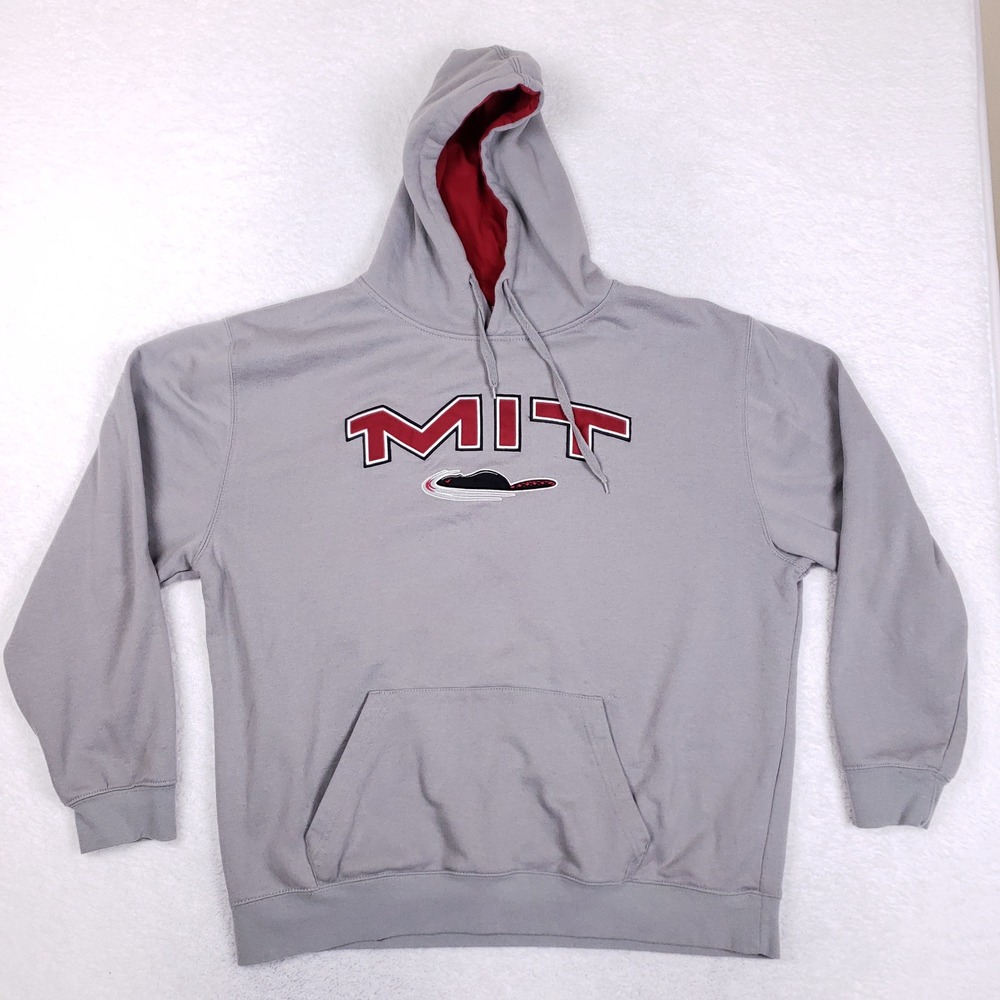 MIT Stadium Athletics Hoodie Mens 3XL Graphic Grey Pullover Sweatshirt Gorpcore